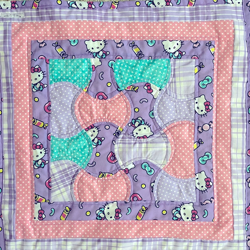 Cute Purple and Pink Hello Kitty Mini Quilt